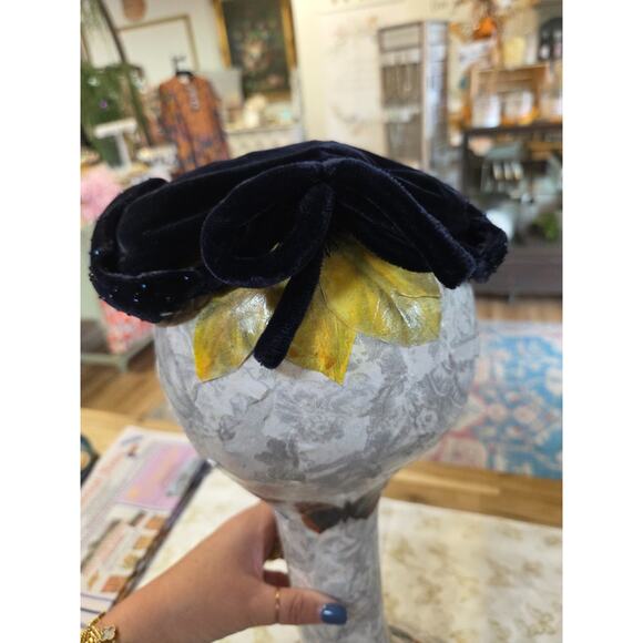 1940s Velour Hat Facisnator Vintage - Picture 11 of 15